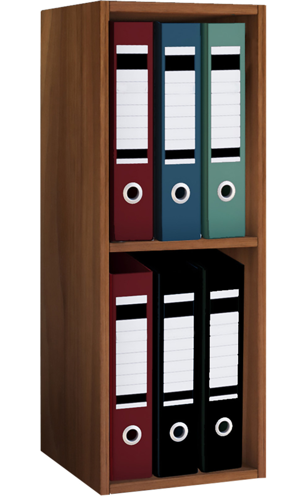 Büroregal OFFAS 2 - Kern-Nussbaum - 2 Fächer - 34 cm