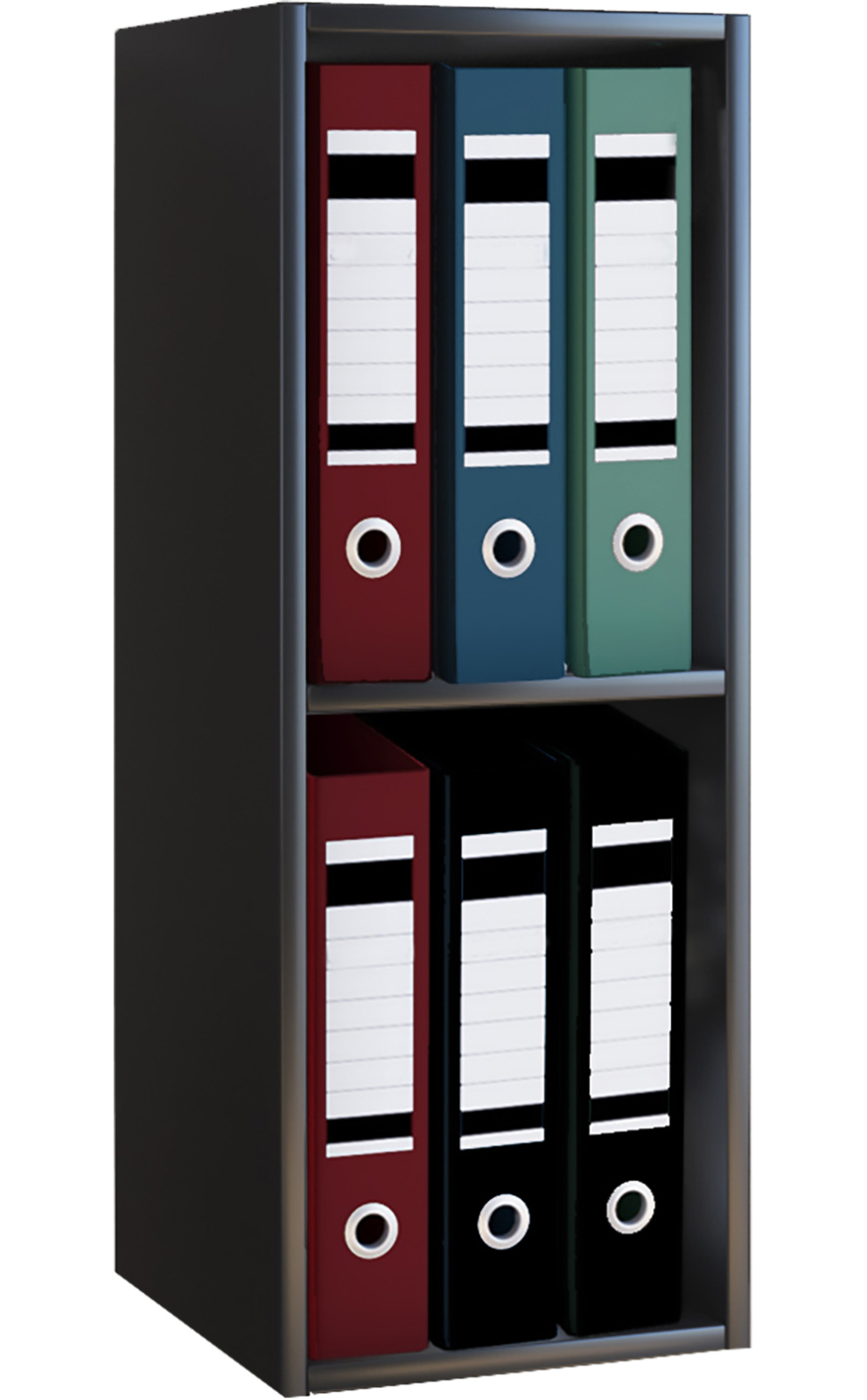 Büroregal OFFAS 2 - schwarz - 2 Fächer - 34 cm