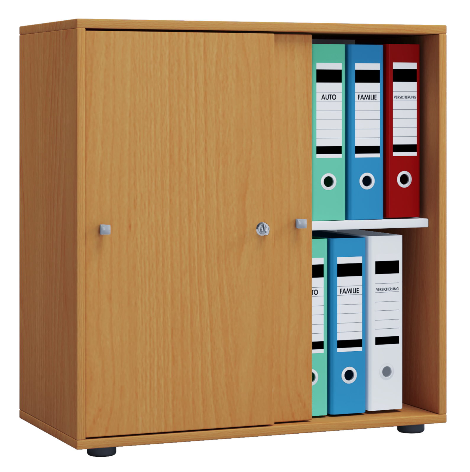 Büroschrank LONA L - Buche - 2 Schiebetüren
