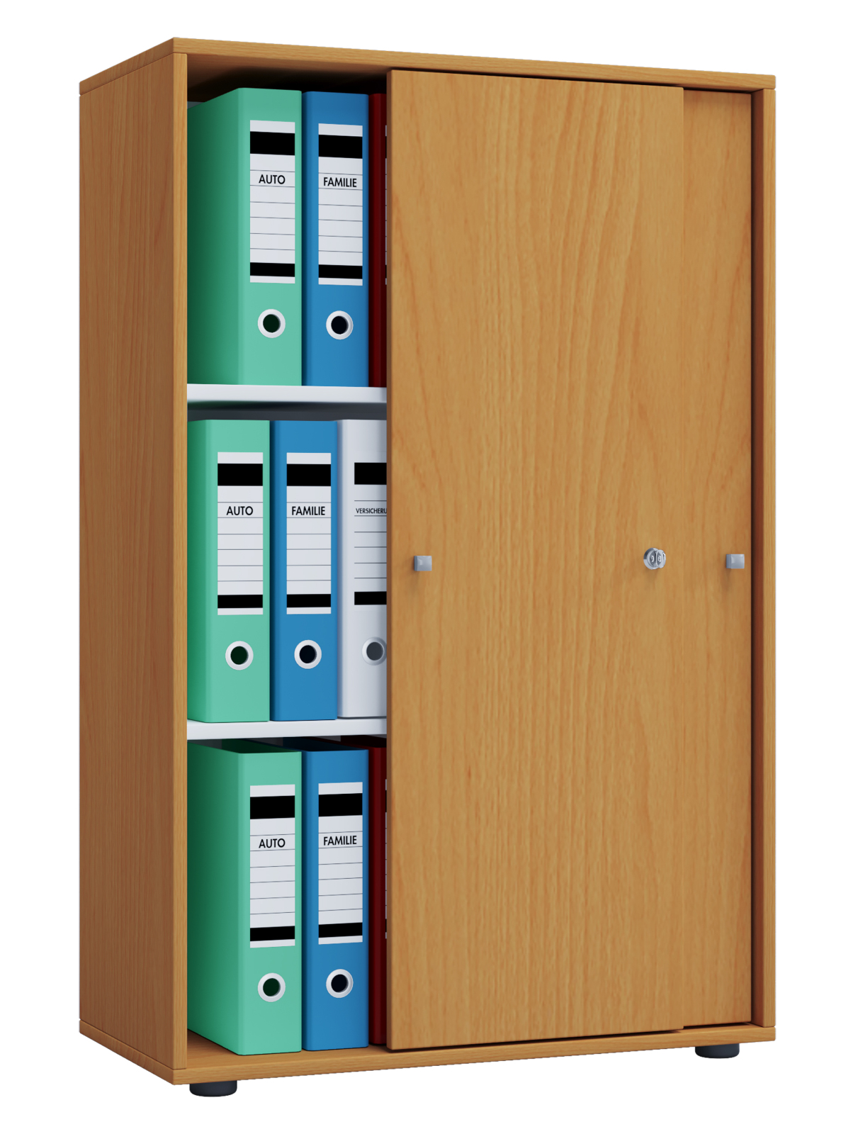 Büroschrank LONA XL - Buche - mit Schiebetüren