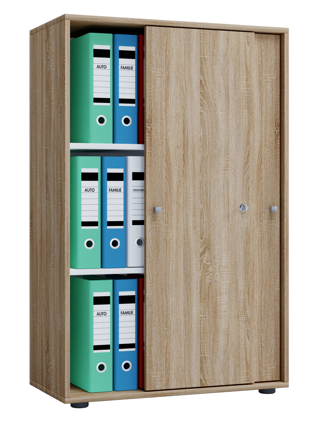 Büroschrank LONA XL - Sonoma Eiche - mit Schiebetüren