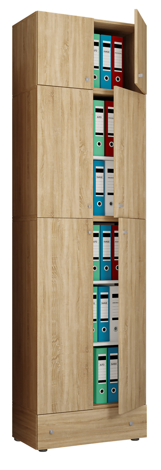 Büroschrank LONA XXL - Sonoma Eiche - mit Aufsatz und Schublade - 240 cm hoch