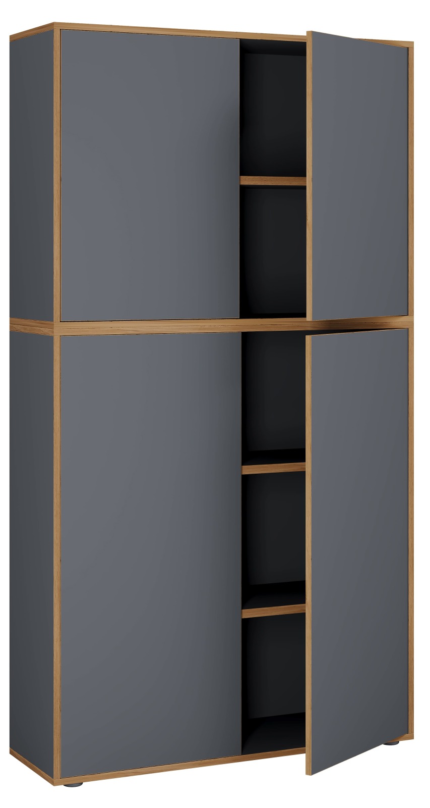 Büroschrank SALIA - anthrazit - Honig Eiche - 100x183 cm