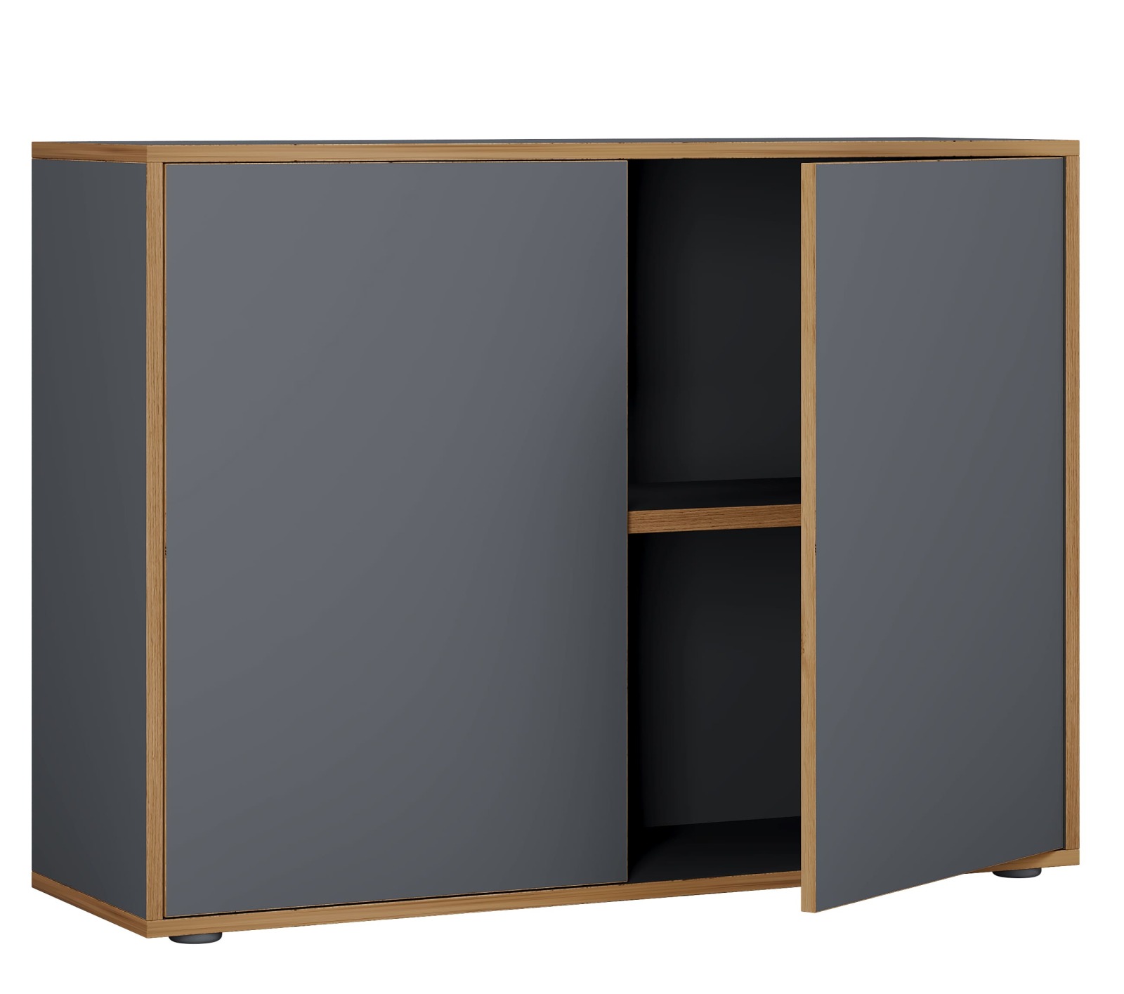 Büroschrank SALIA - anthrazit - Honig Eiche - 100x74 cm