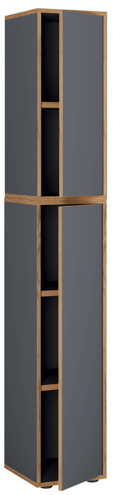 Büroschrank SALIA - anthrazit - Honig Eiche - 30x183 cm