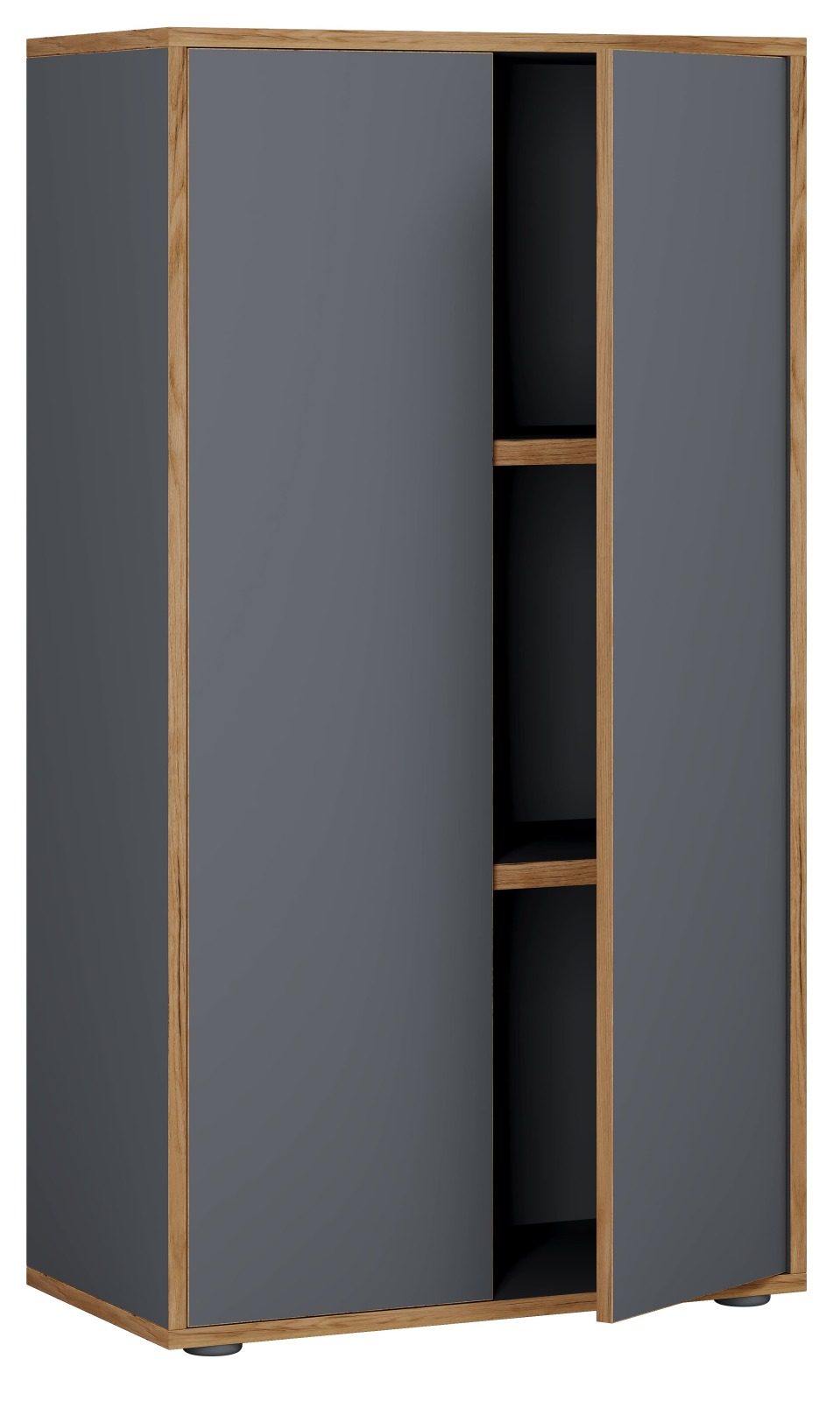 Büroschrank SALIA - anthrazit - Honig Eiche - 60x110 cm