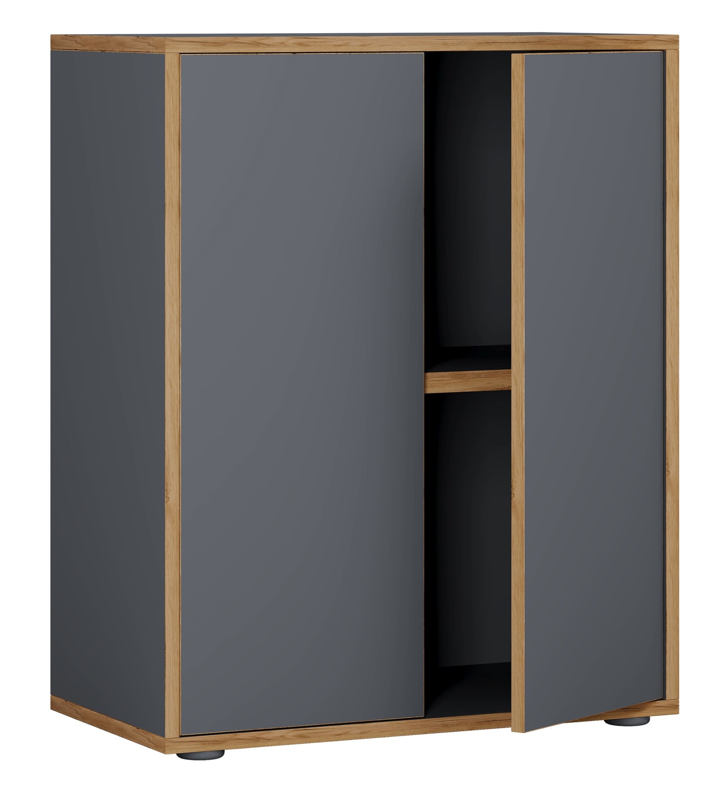 Büroschrank SALIA - anthrazit - Honig Eiche - 60x74 cm