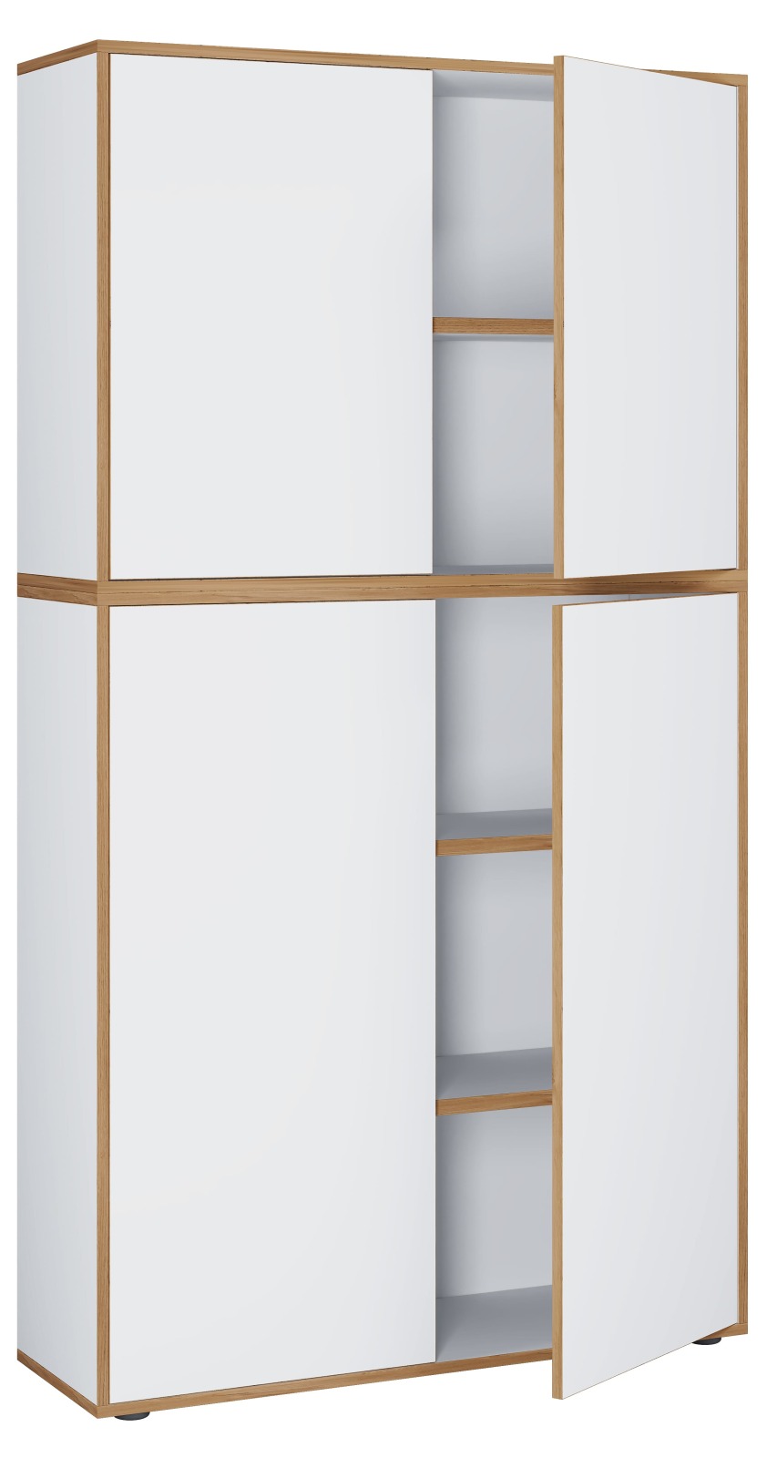 Büroschrank SALIA - weiß - Honig Eiche - 100x183 cm