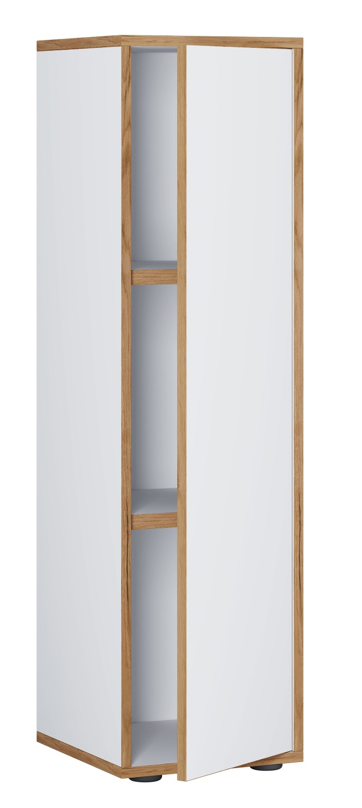 Büroschrank SALIA - weiß - Honig Eiche - 30x110 cm