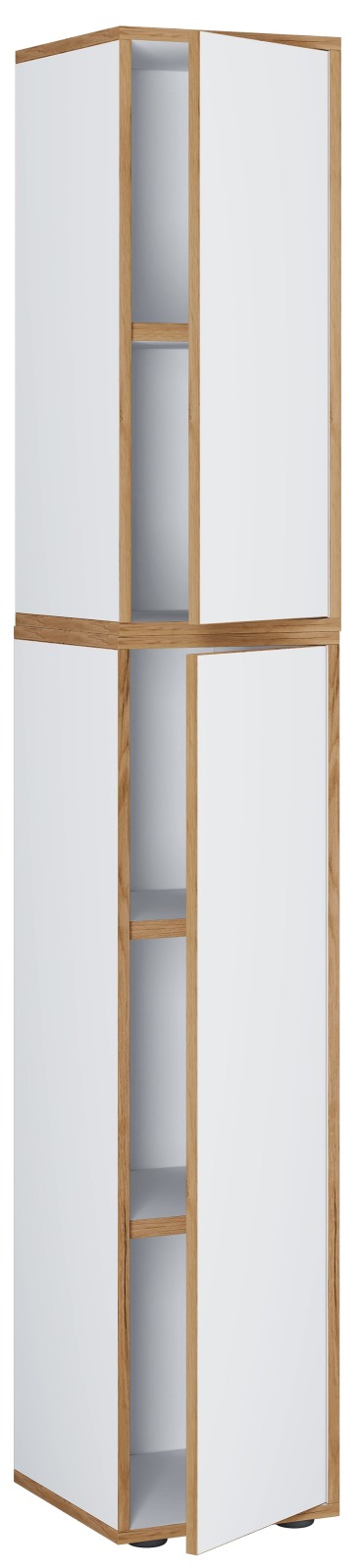 Büroschrank SALIA - weiß - Honig Eiche - 30x183 cm