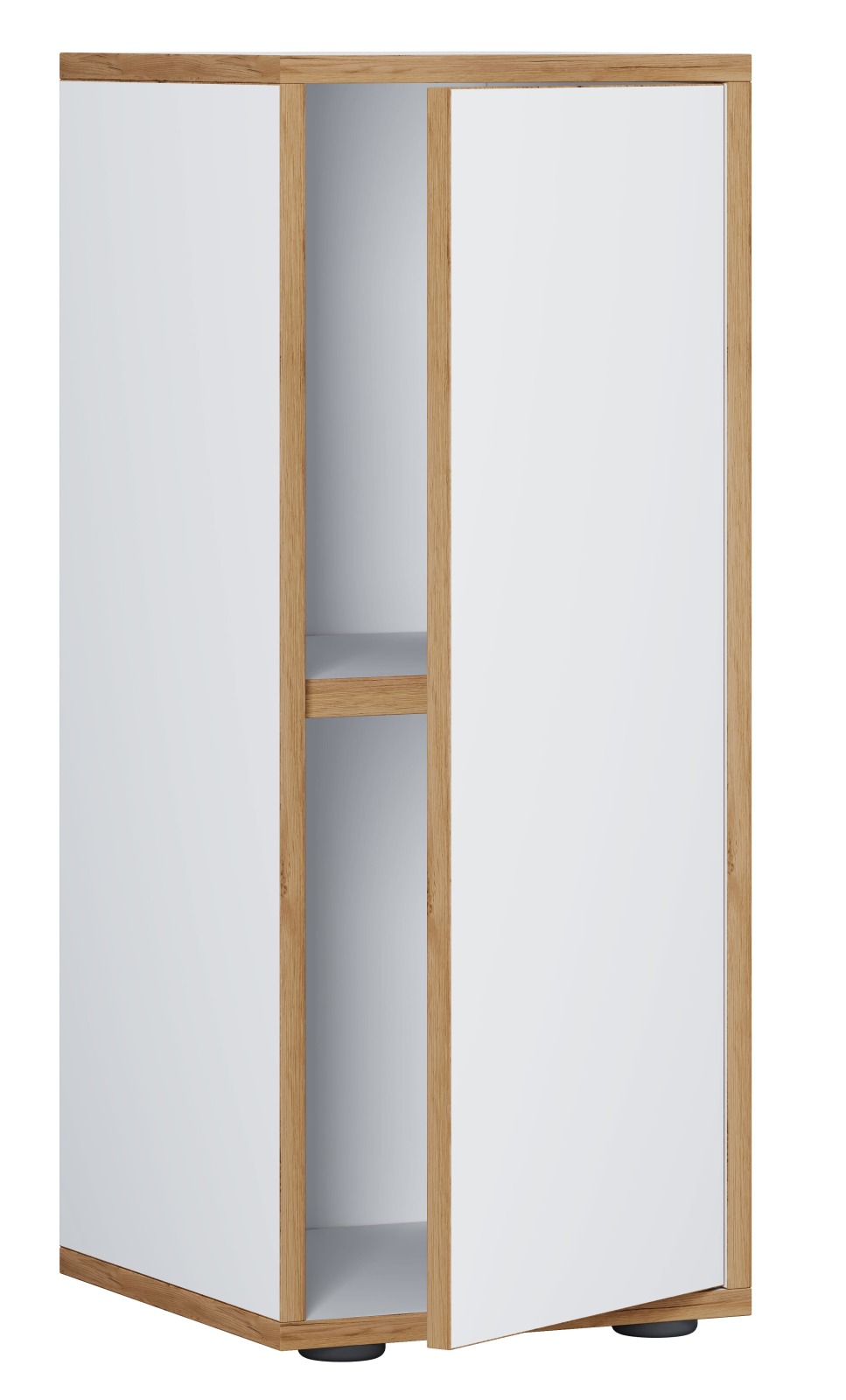 Büroschrank SALIA - weiß - Honig Eiche - 30x74 cm