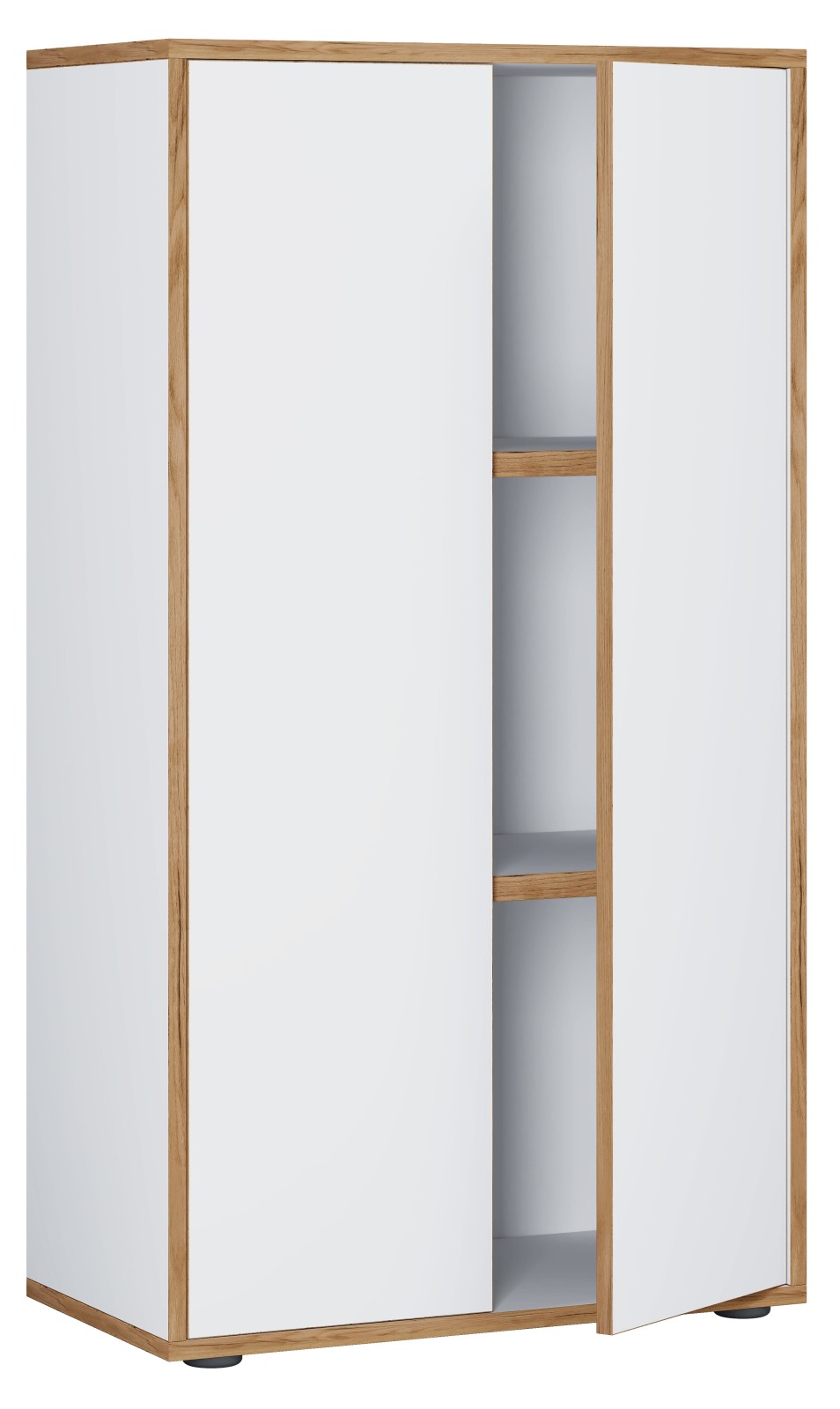 Büroschrank SALIA - weiß - Honig Eiche - 60x110 cm