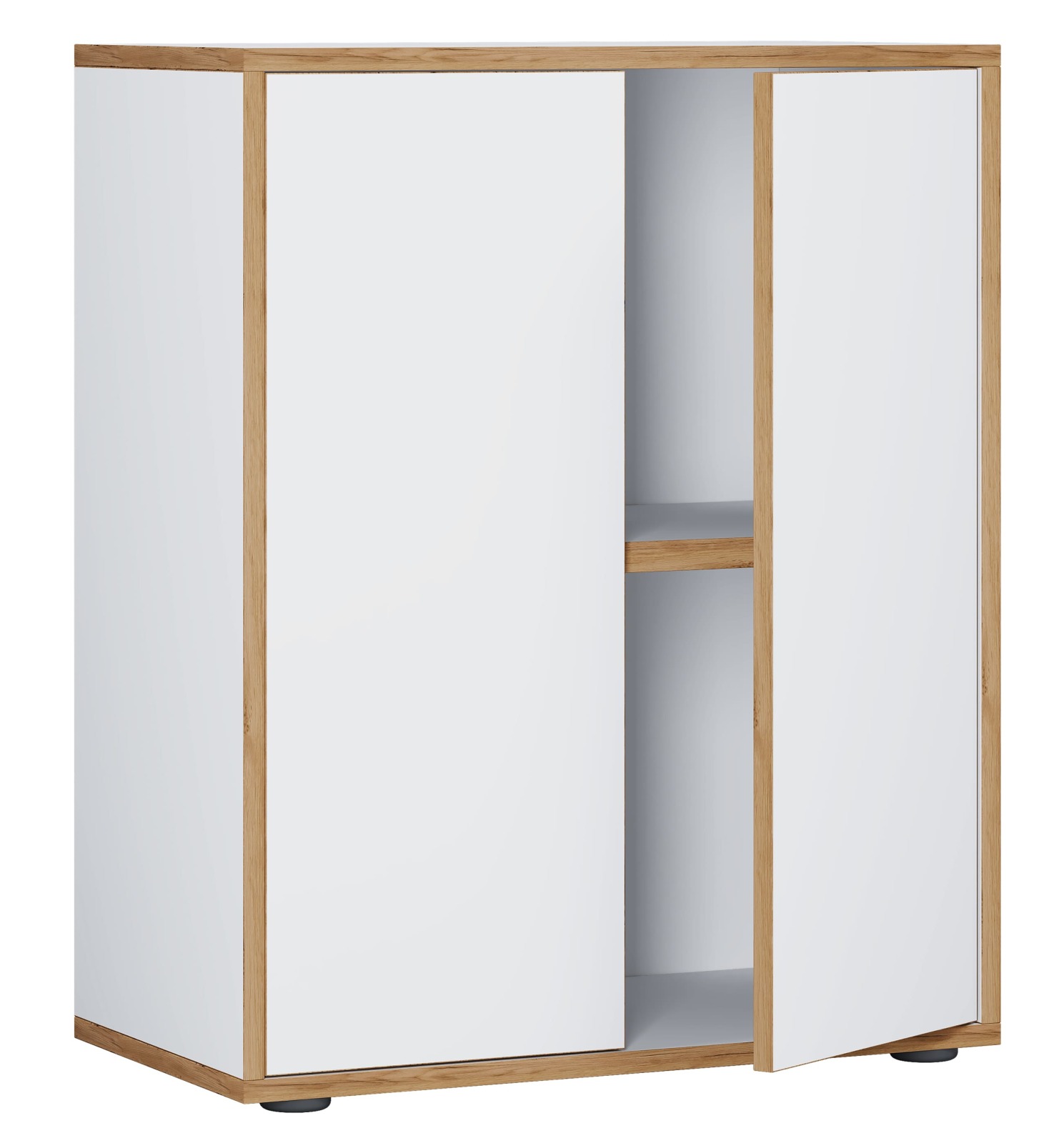 Büroschrank SALIA - weiß - Honig Eiche - 60x74 cm