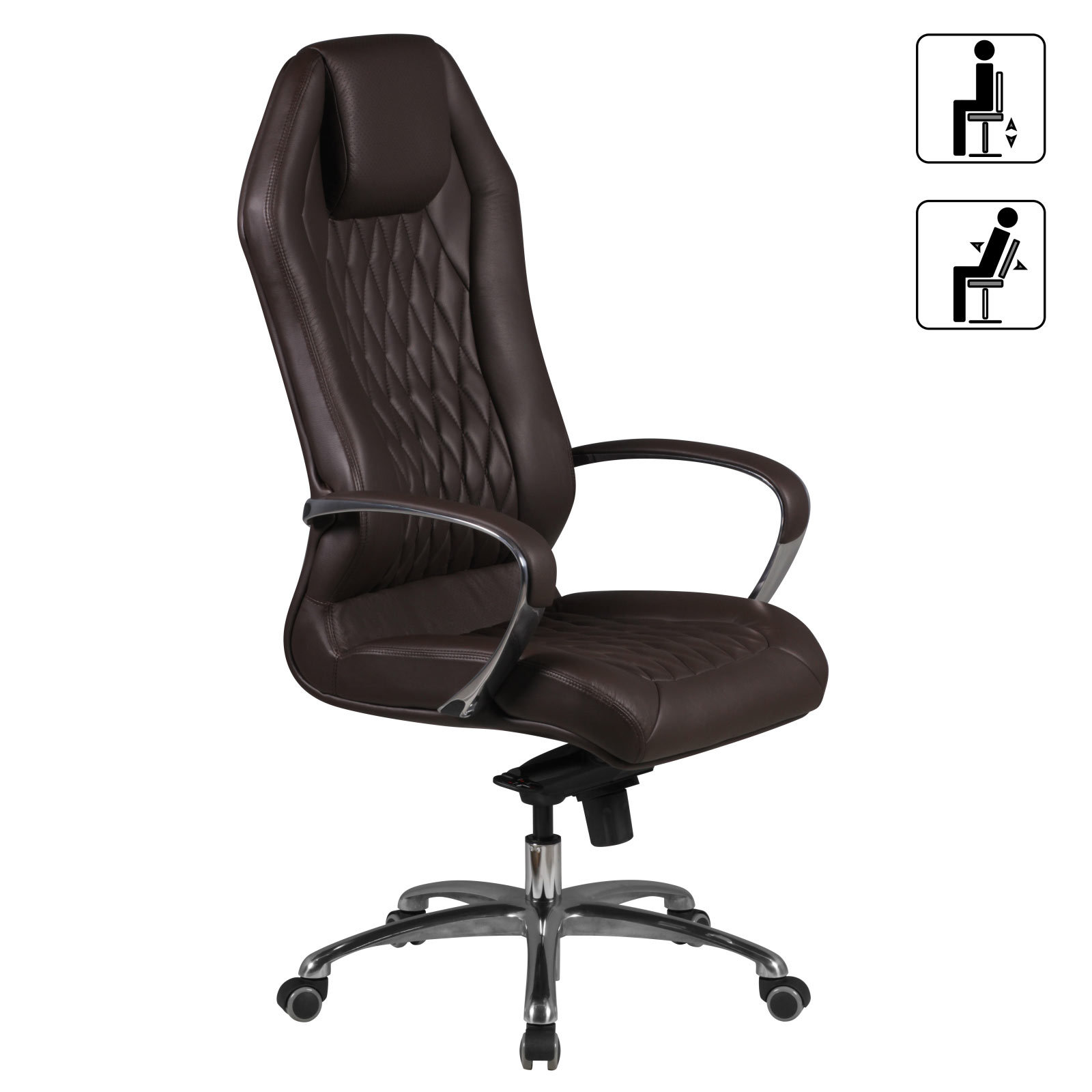 Bürostuhl - braun - 3-Punkt-Multiblockwippmechanik
