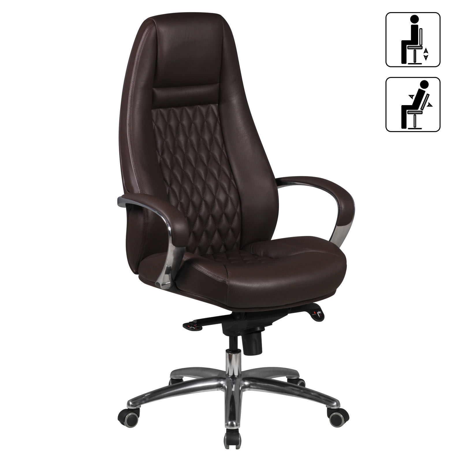 Bürostuhl - braun - 3-Punkt-Multiblockwippmechanik