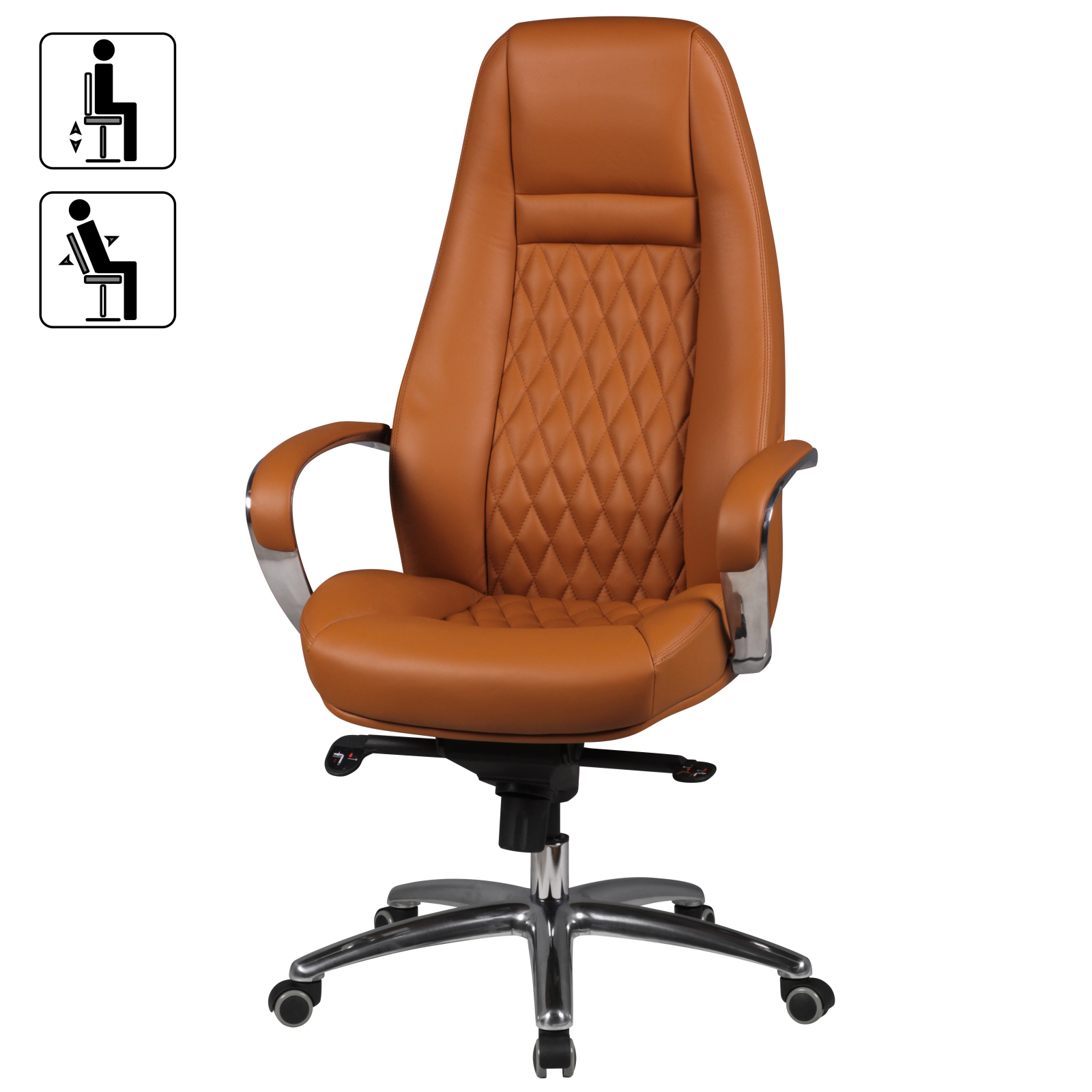 Bürostuhl - caramel - 3-Punkt-Multiblockwippmechanik