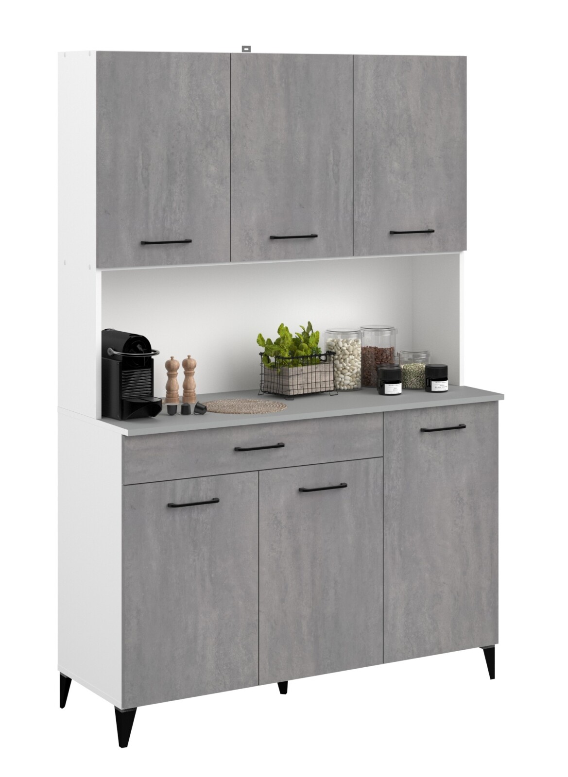 Buffetschrank MALICE 11 -  Betonoptik hell - weiß - 120 cm