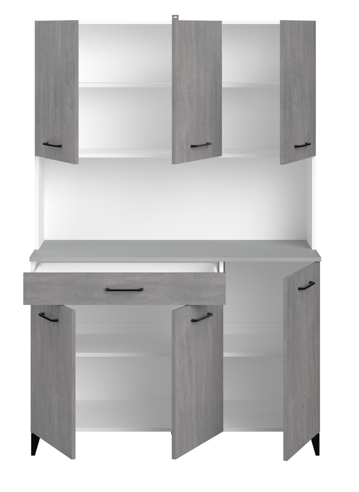 Buffetschrank MALICE 11 -  Betonoptik hell - weiß - 120 cm