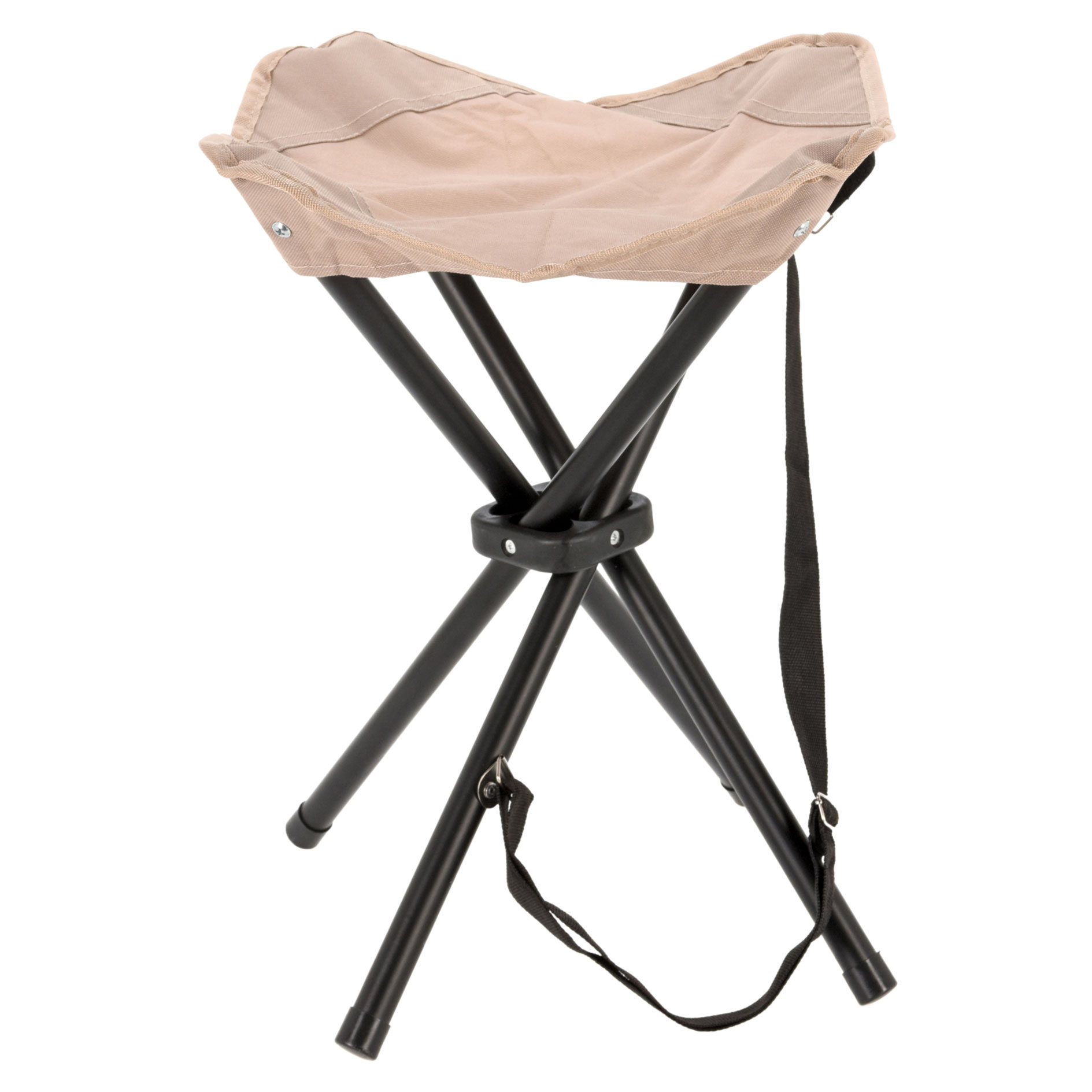 Campinghocker - schwarz-beige - mit Beutel