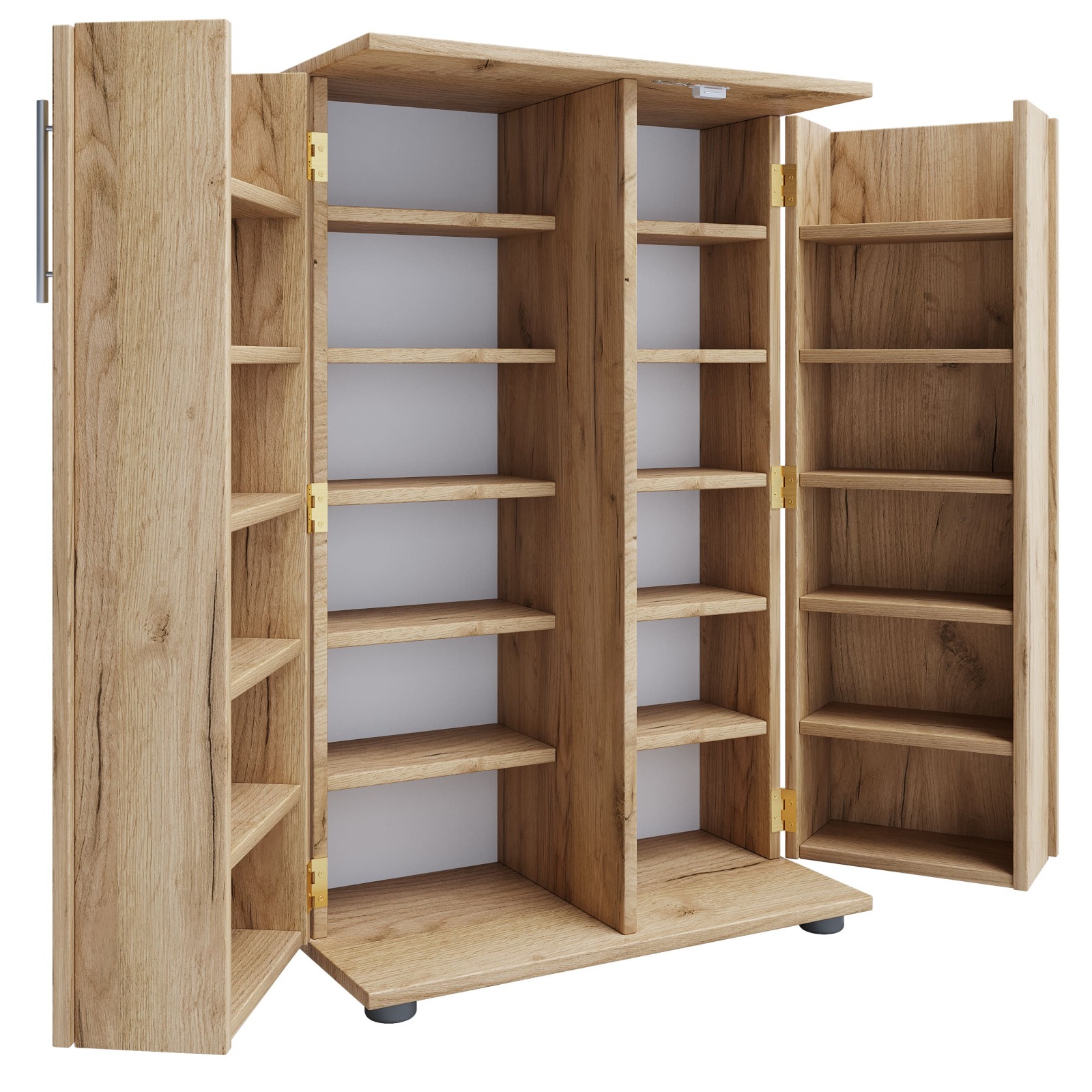 CD-DVD-Regal ENGALO XL - Honig Eiche - abschließbar - 60x93 cm