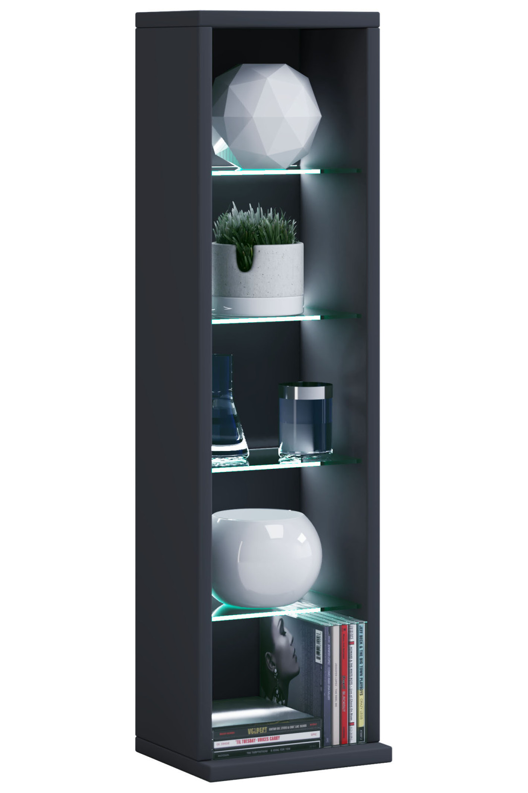 CD-DVD-Regal RASATO L - schwarz - 77 cm hoch