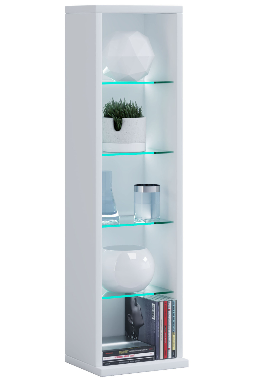 CD-DVD-Regal RASATO L - weiß - 77 cm hoch