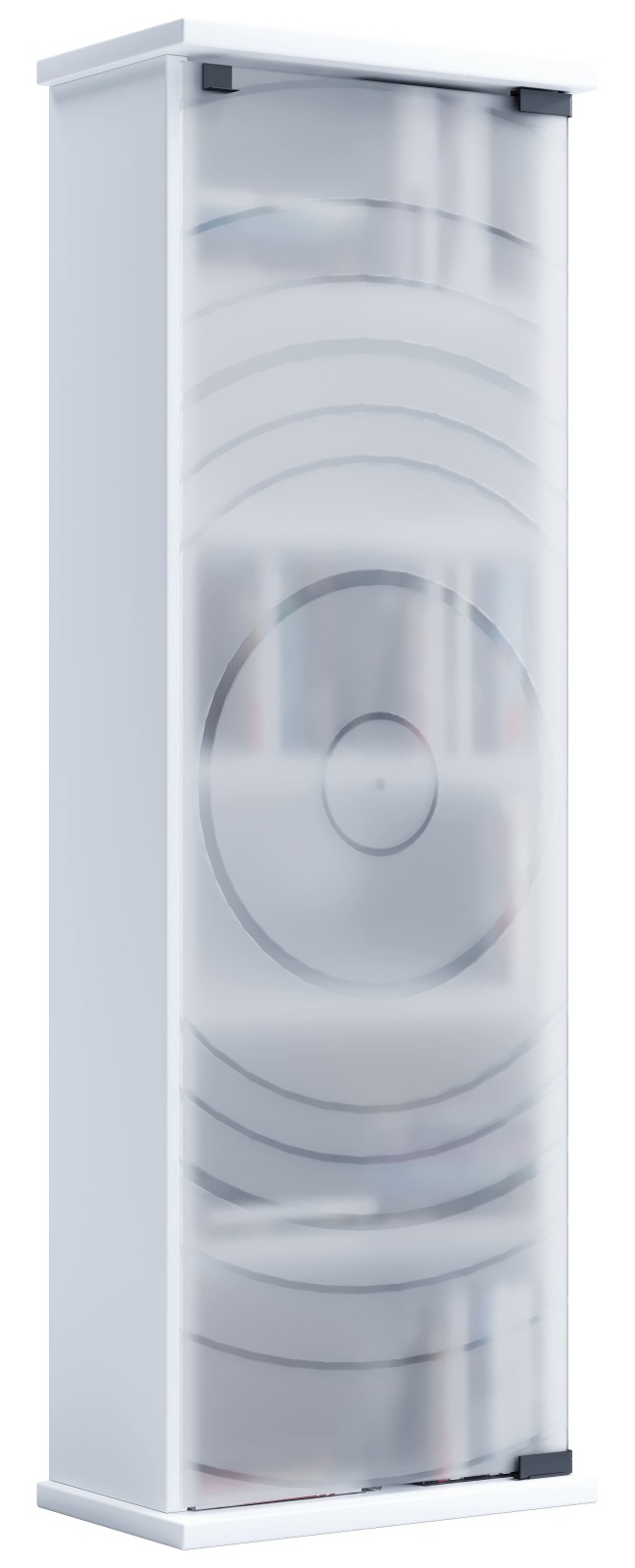 CD-DVD-Regal TILANO M - weiß - Milchglastür - 31 cm breit