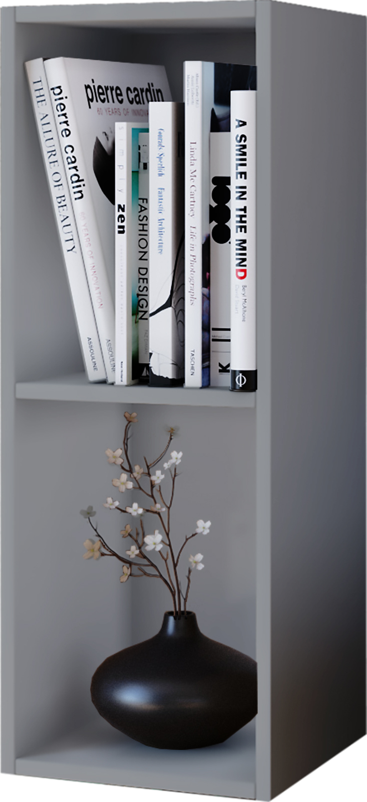 CD/DVD-Sammel-Regal MENDAS - grau - 2-Fach - 72 cm hoch