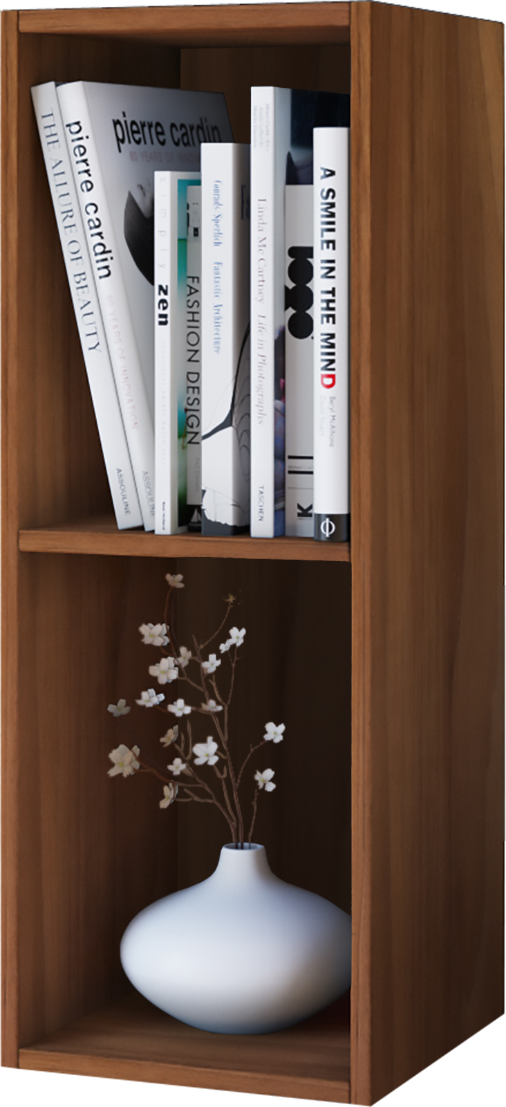 CD/DVD-Sammel-Regal MENDAS - Kern-Nussbaum - 2-Fach - 72 cm hoch