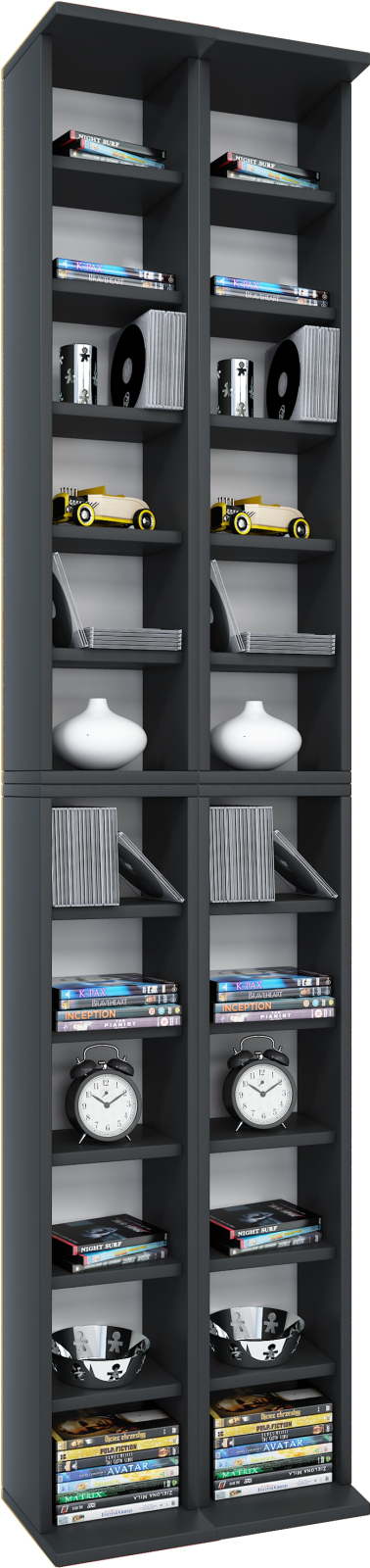 CD-Regal ALMERA - weiß-Honig Eiche - 42 cm breit - erweiterbar