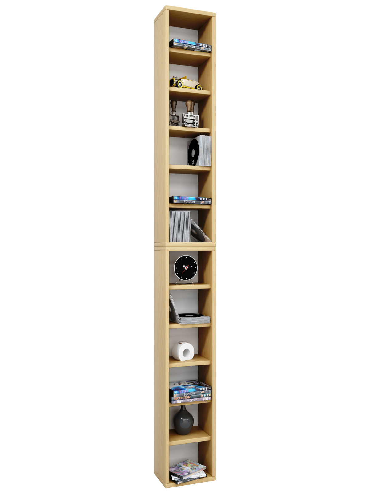 CD Regal - Buche - 21 cm breit - für 204 CDs - erweiterbar