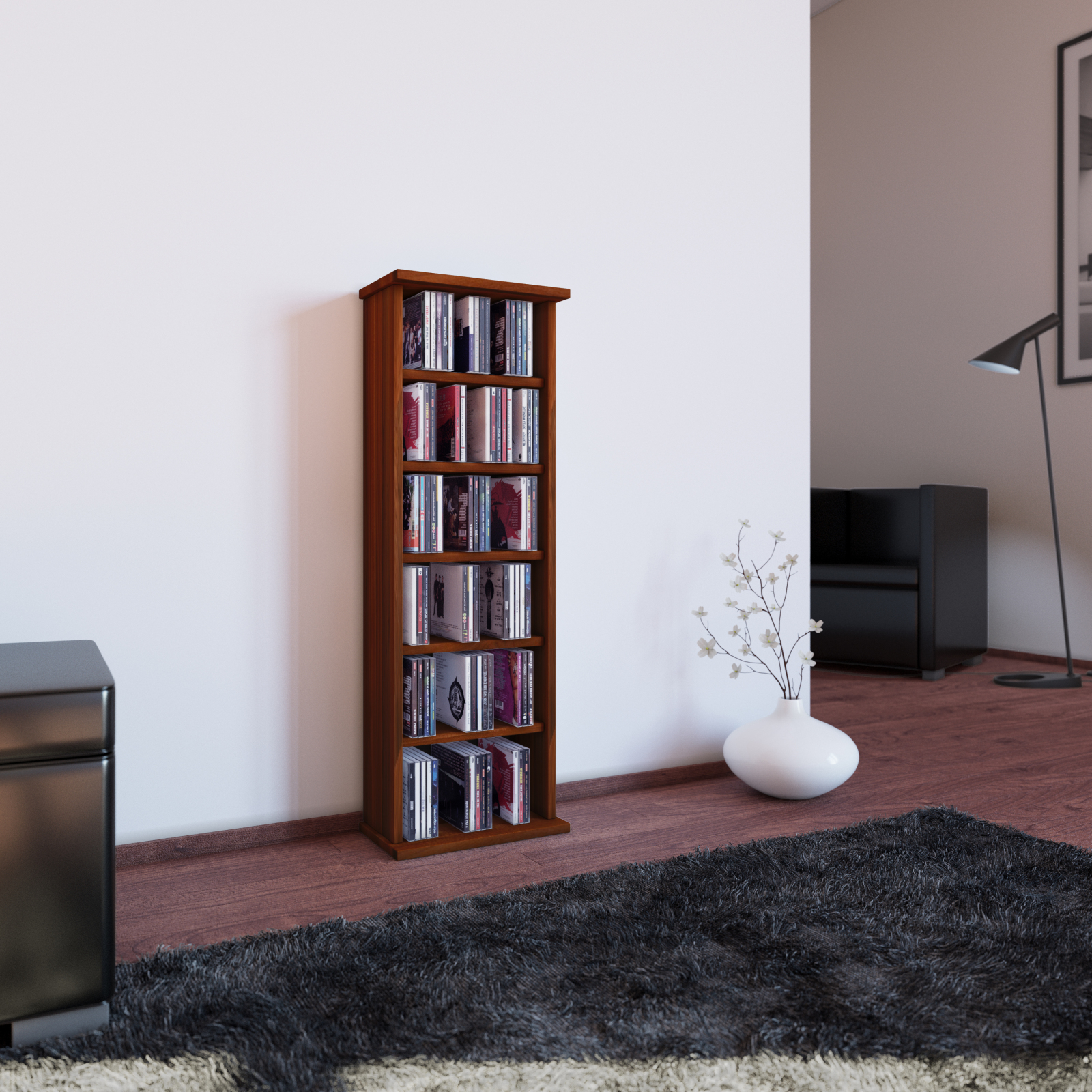 CD-Regal - Kern-Nussbaum - 31 cm breit - für 150 CDs