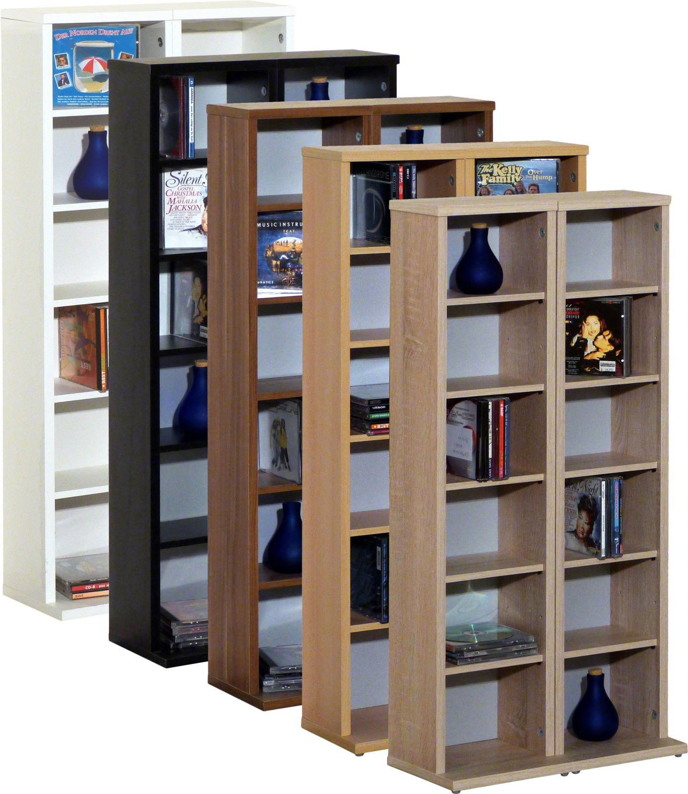 CD-Regal MILANO - weiß - für 204 CDs - erweiterbar