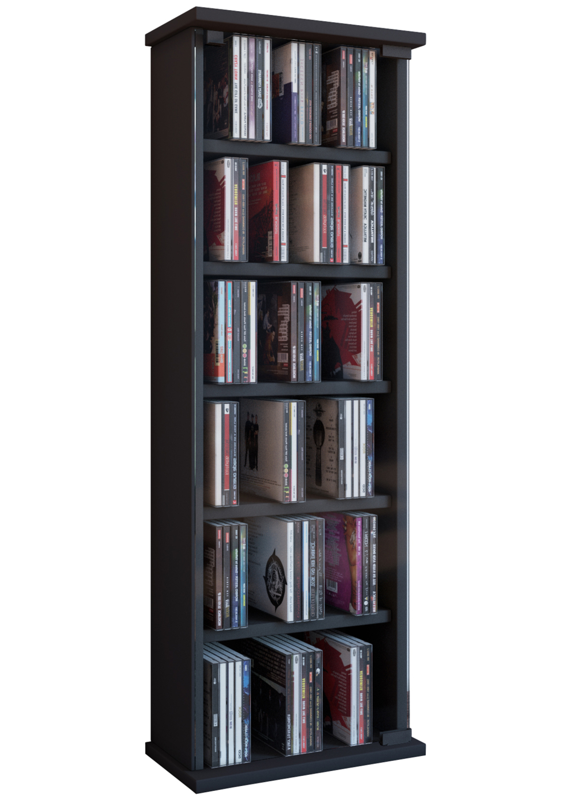 CD-Regal - schwarz - 31 cm breit - für 150 CDs