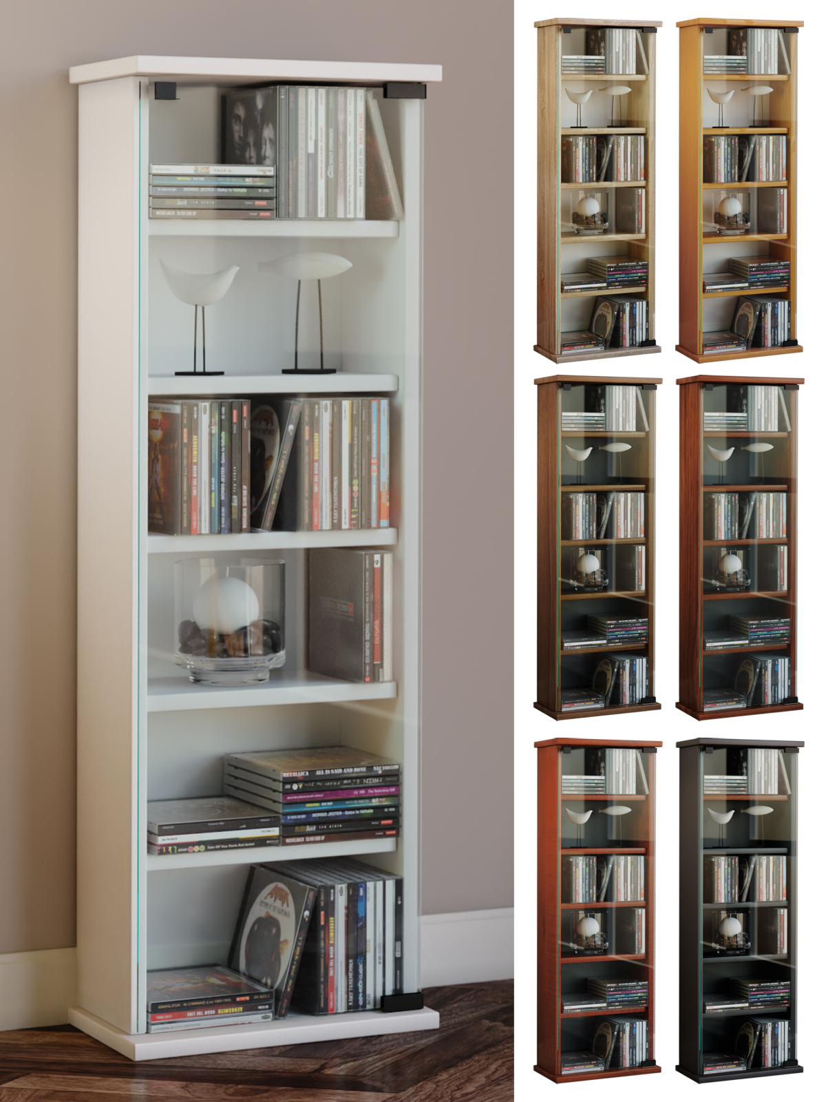 CD-Regal - Sonoma Eiche - 31 cm breit - für 150 CDs