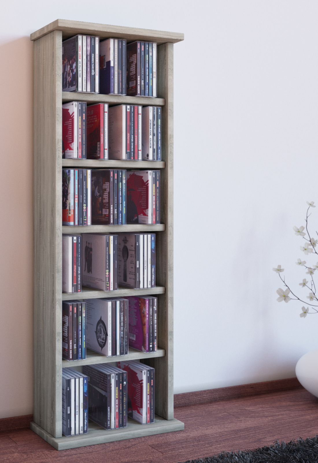 CD-Regal - Sonoma Eiche - 31 cm breit - für 150 CDs