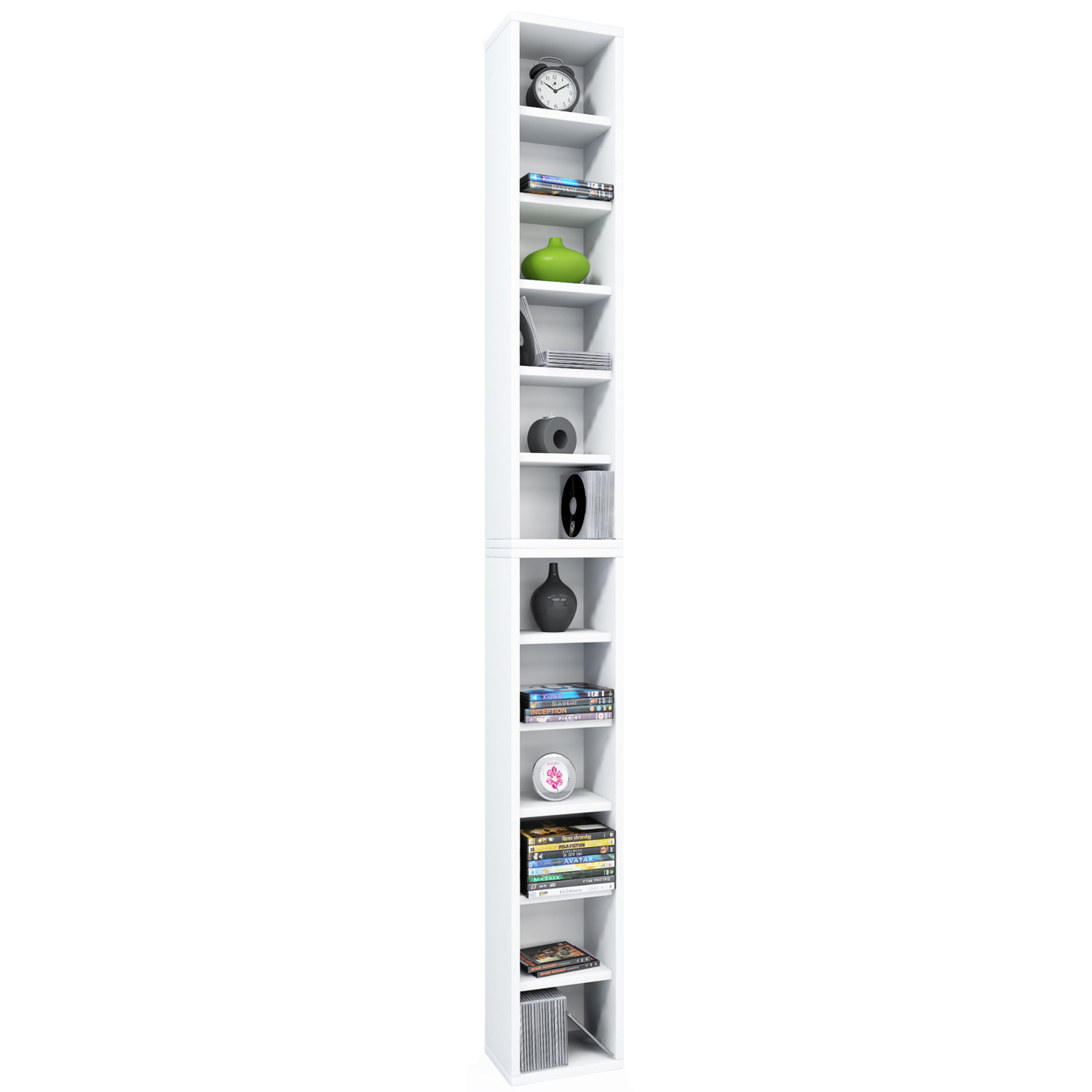 CD Regal - weiß - 21 cm breit - für 204 CDs - erweiterbar