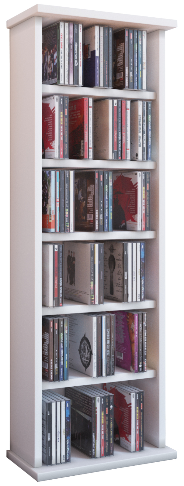 CD-Regal - weiß - 31 cm breit - für 150 CDs