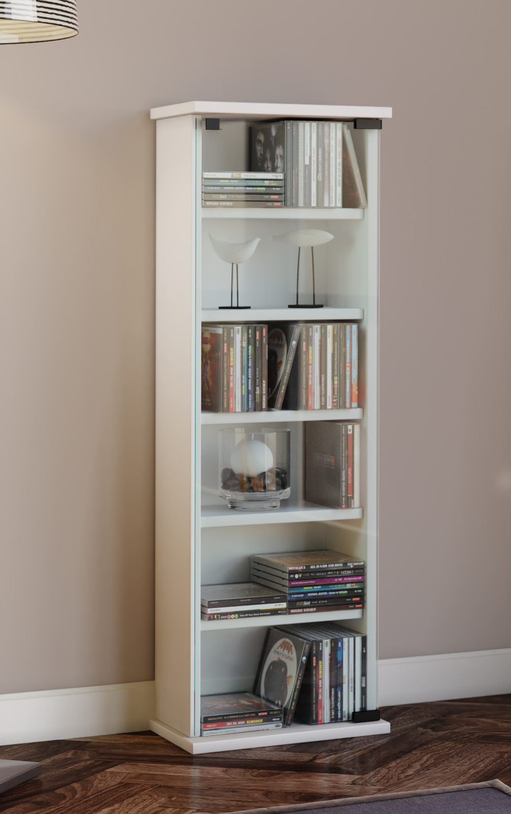 CD-Regal - weiß - 31 cm breit - für 150 CDs