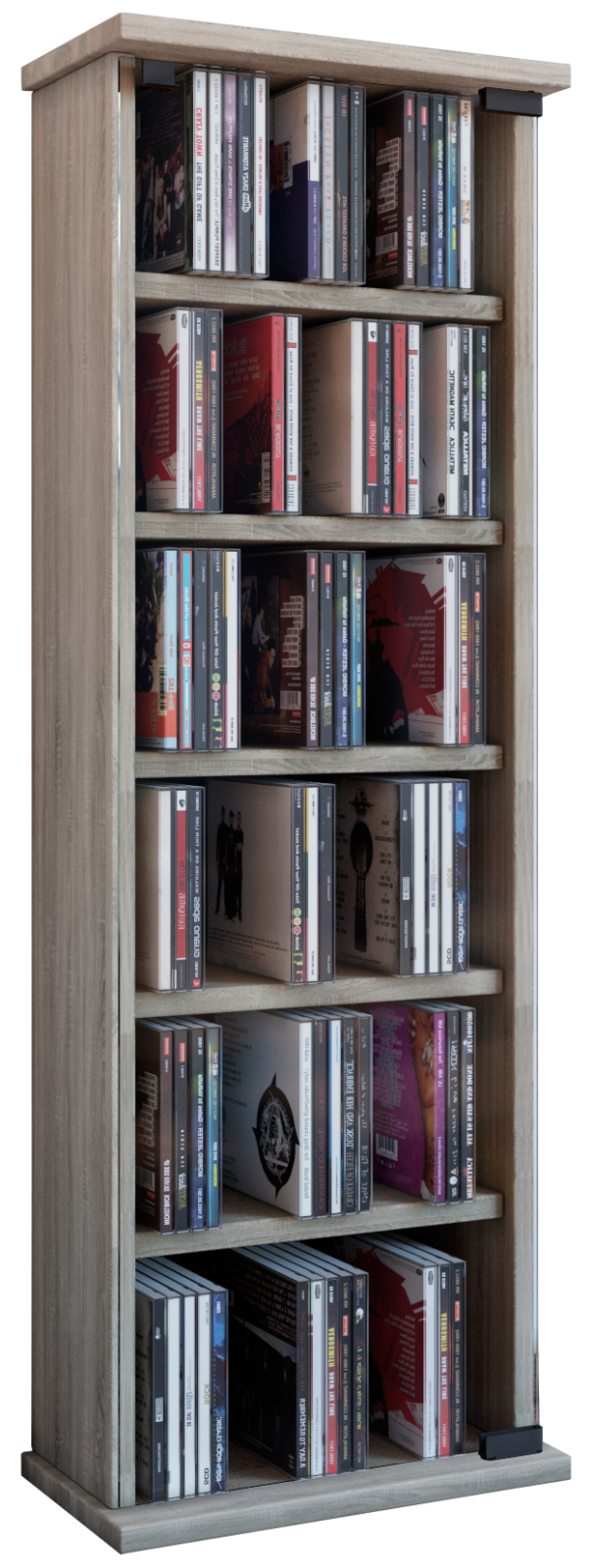 CD-Wandregal LOPOSA - Sonoma Eiche - für 150 CDs