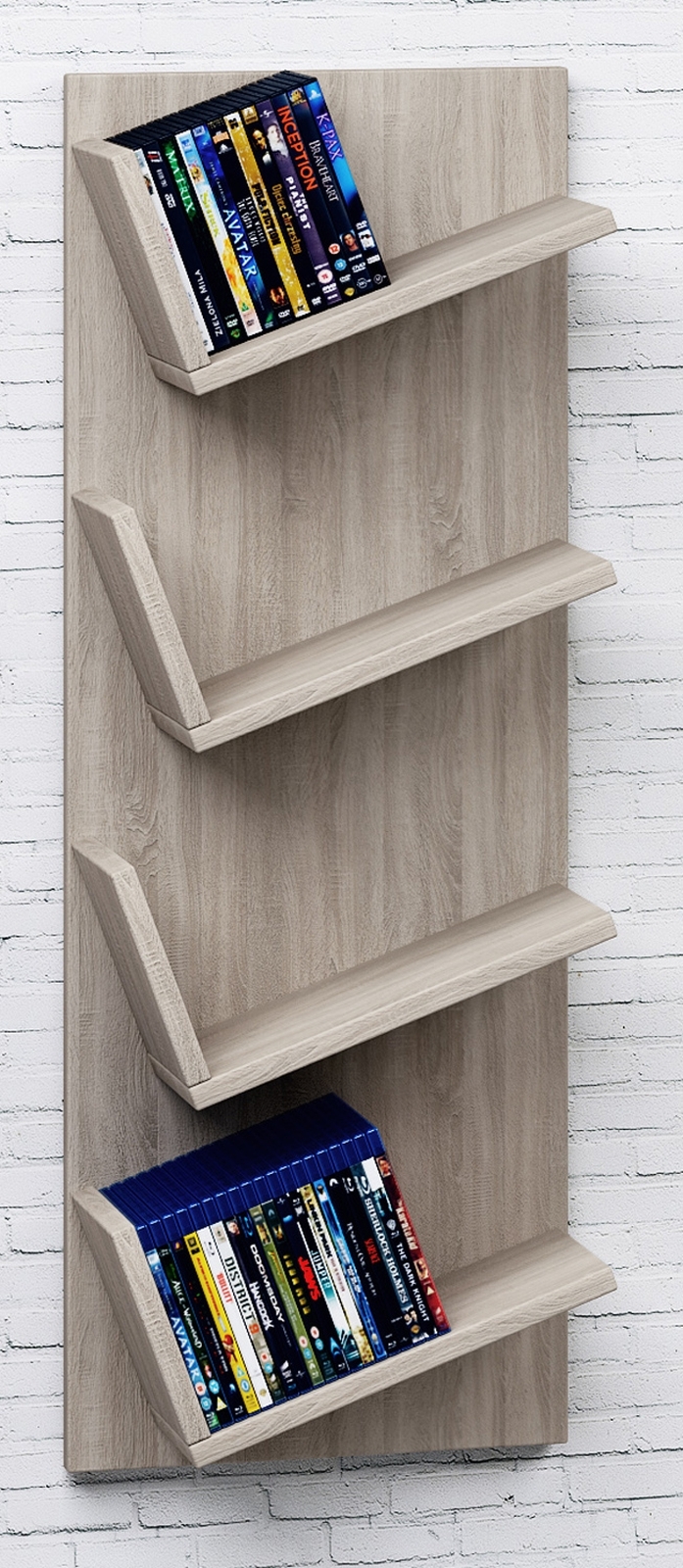 CD-Wandregal - Sonoma Eiche - 33 cm breit - 4 Ablagen