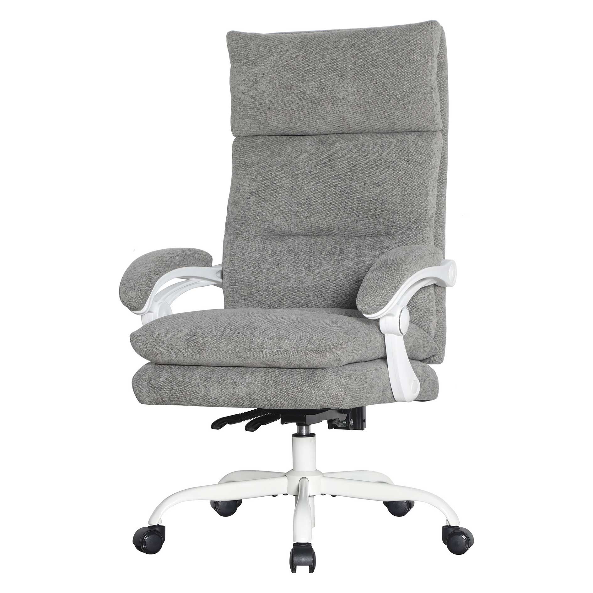 Chefsessel - grau-weiß - Wippfunktion - höhenverstellbar