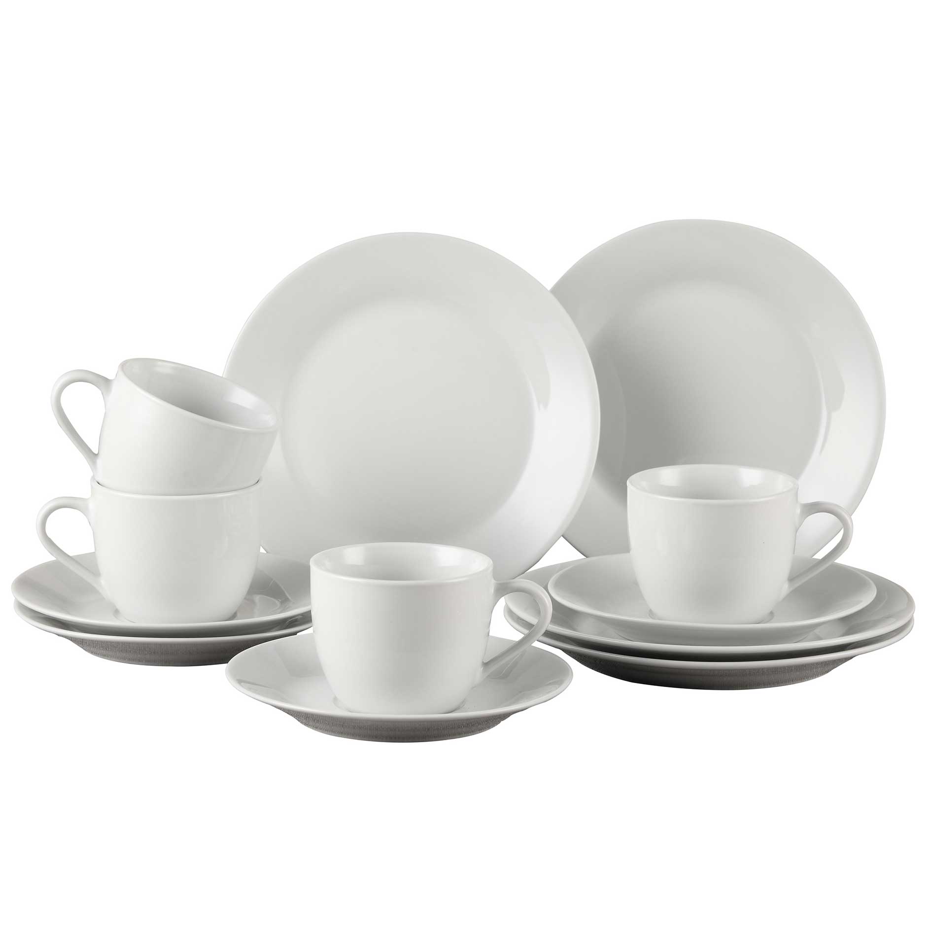 clever pick 12-teiliges Kaffeeservice - weiß - Porzellan