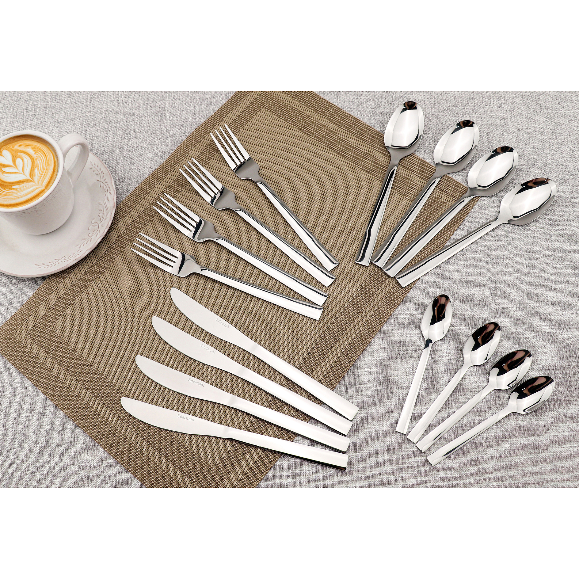 clever pick Besteck-Set - silber - Edelstahl - 16-teilig