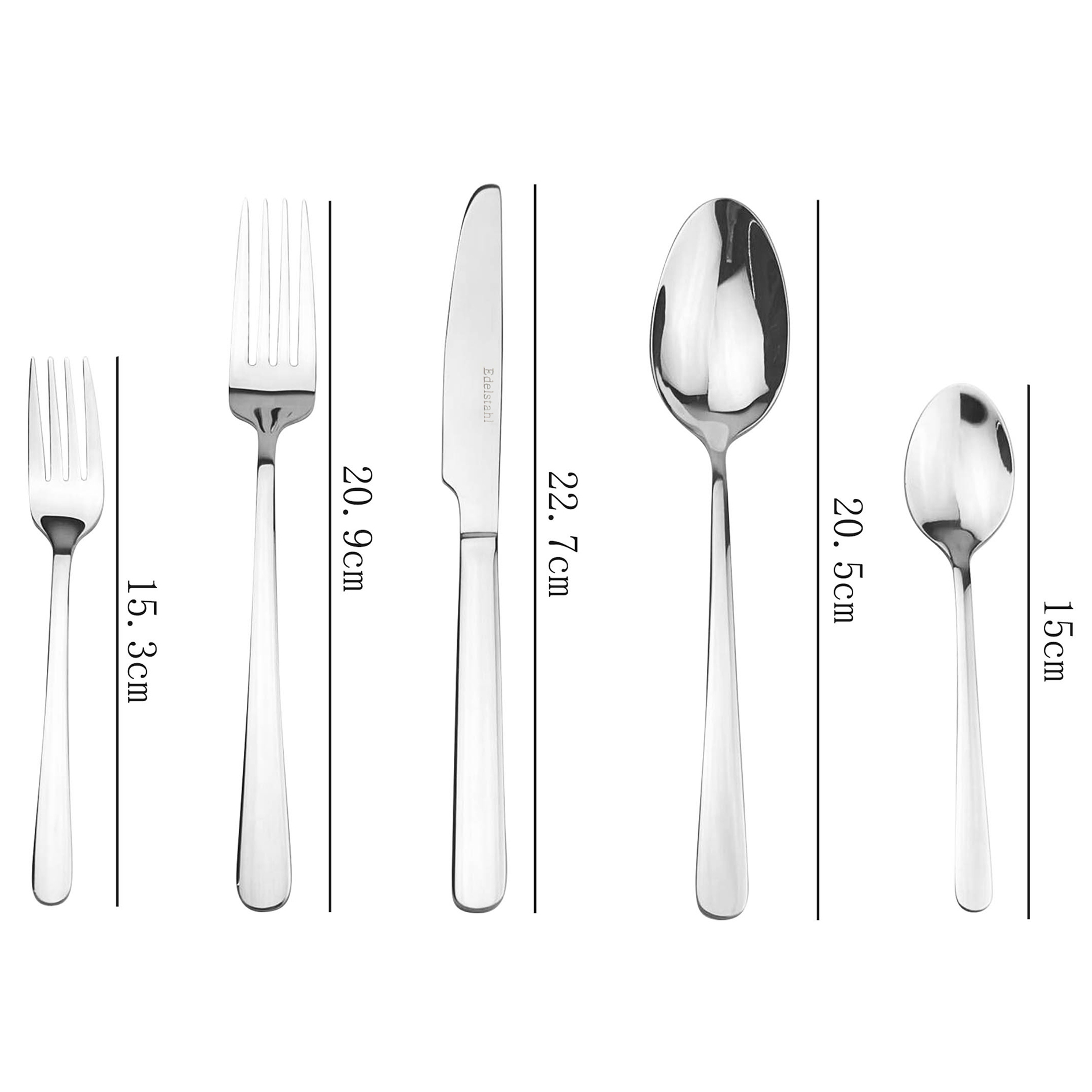 clever pick Besteck-Set - silber - Edelstahl - 60-teilig