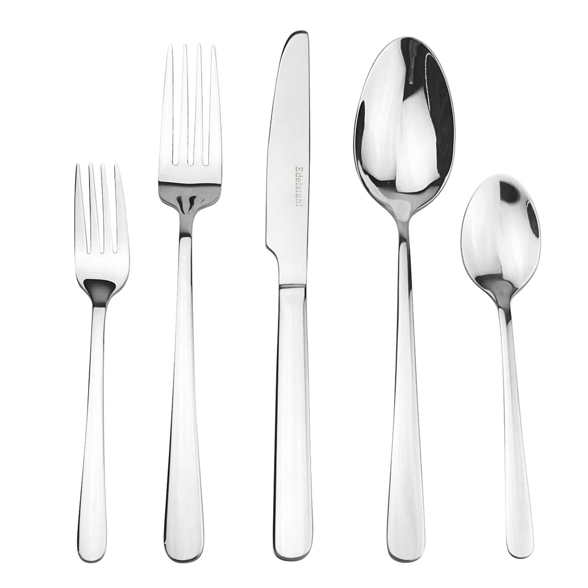 clever pick Besteck-Set - silber - Edelstahl - 60-teilig