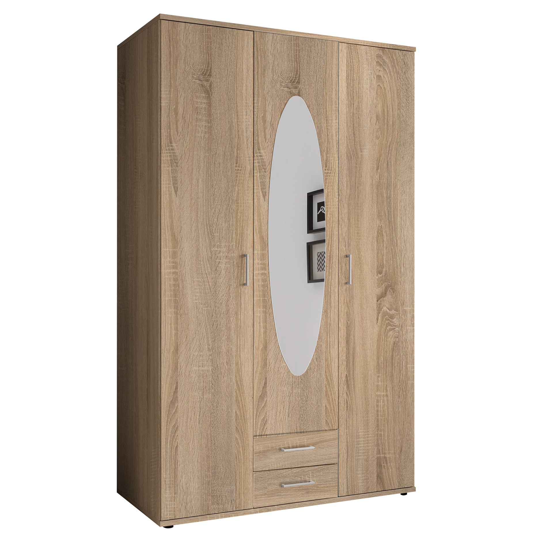 clever pick Drehtürenschrank - Sonoma Eiche - Spiegel - 195 cm