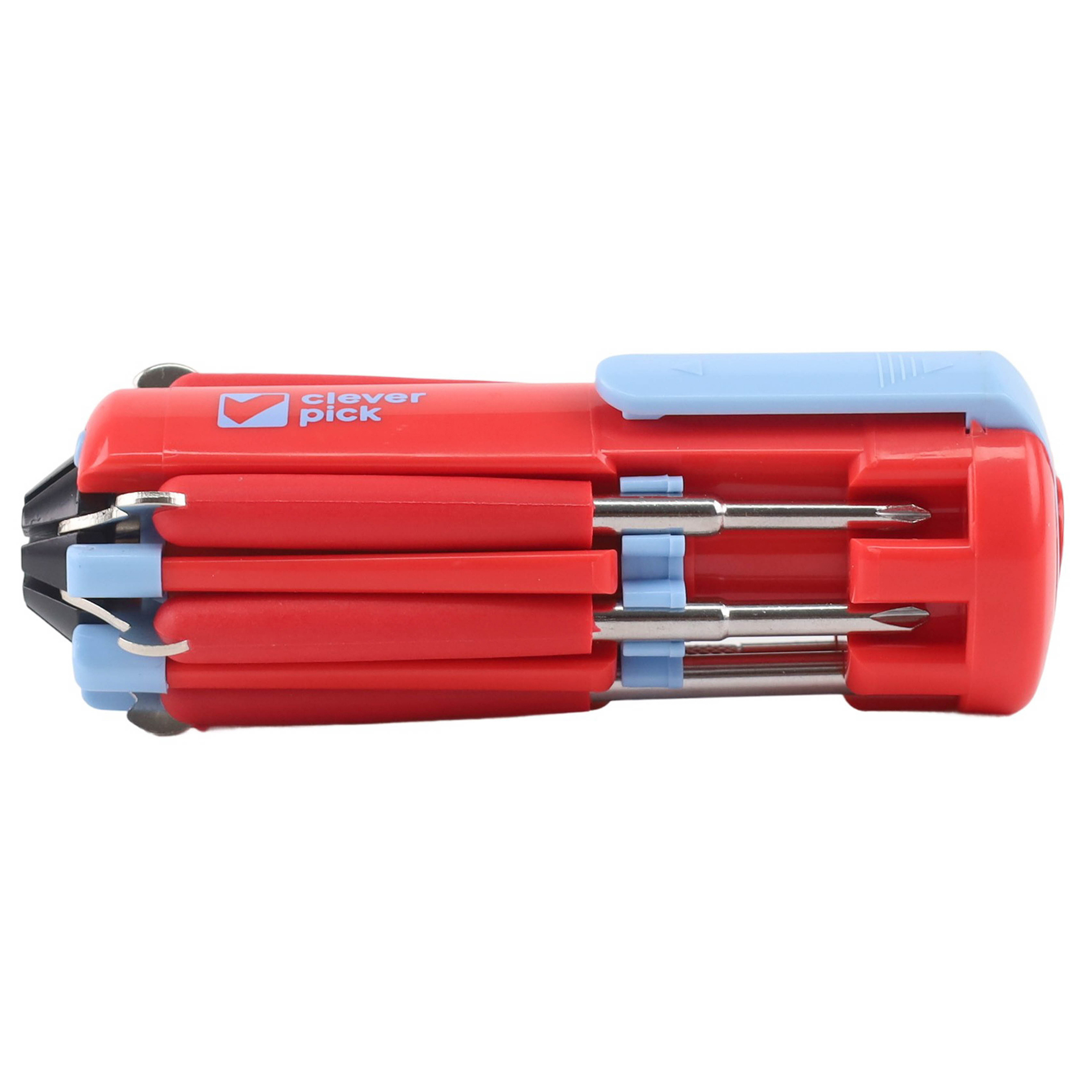 clever pick Multi-Tool 8 in 1 - 7 Werkzeuge - mit Taschenlampe