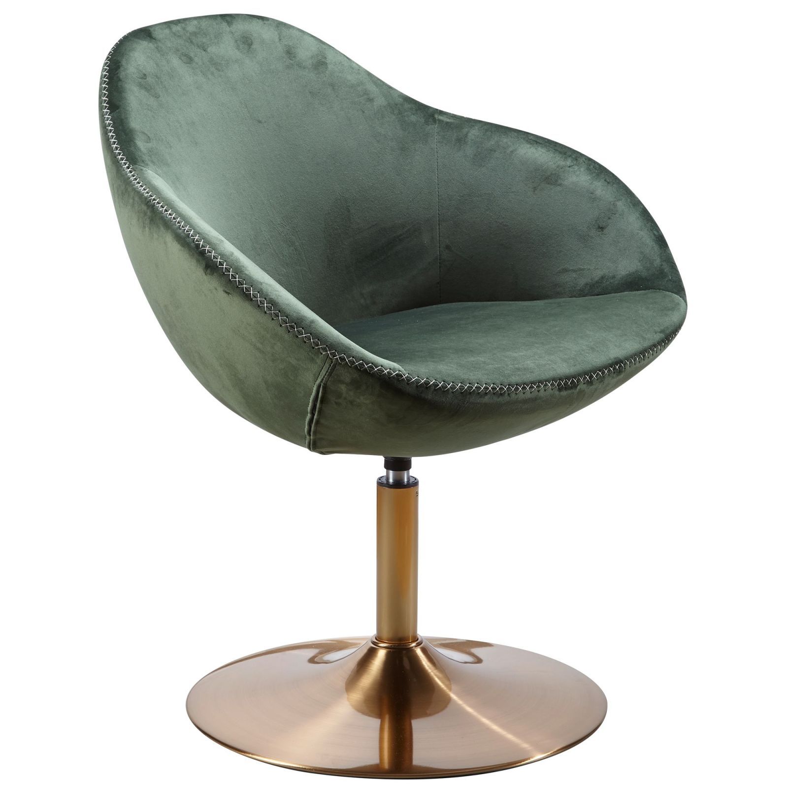 Cocktailsessel - grün-gold - Samt - 79 cm hoch