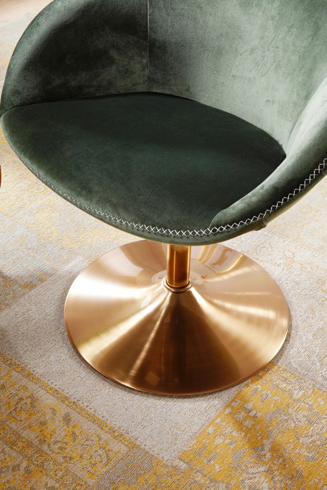Cocktailsessel - grün-gold - Samt - 79 cm hoch